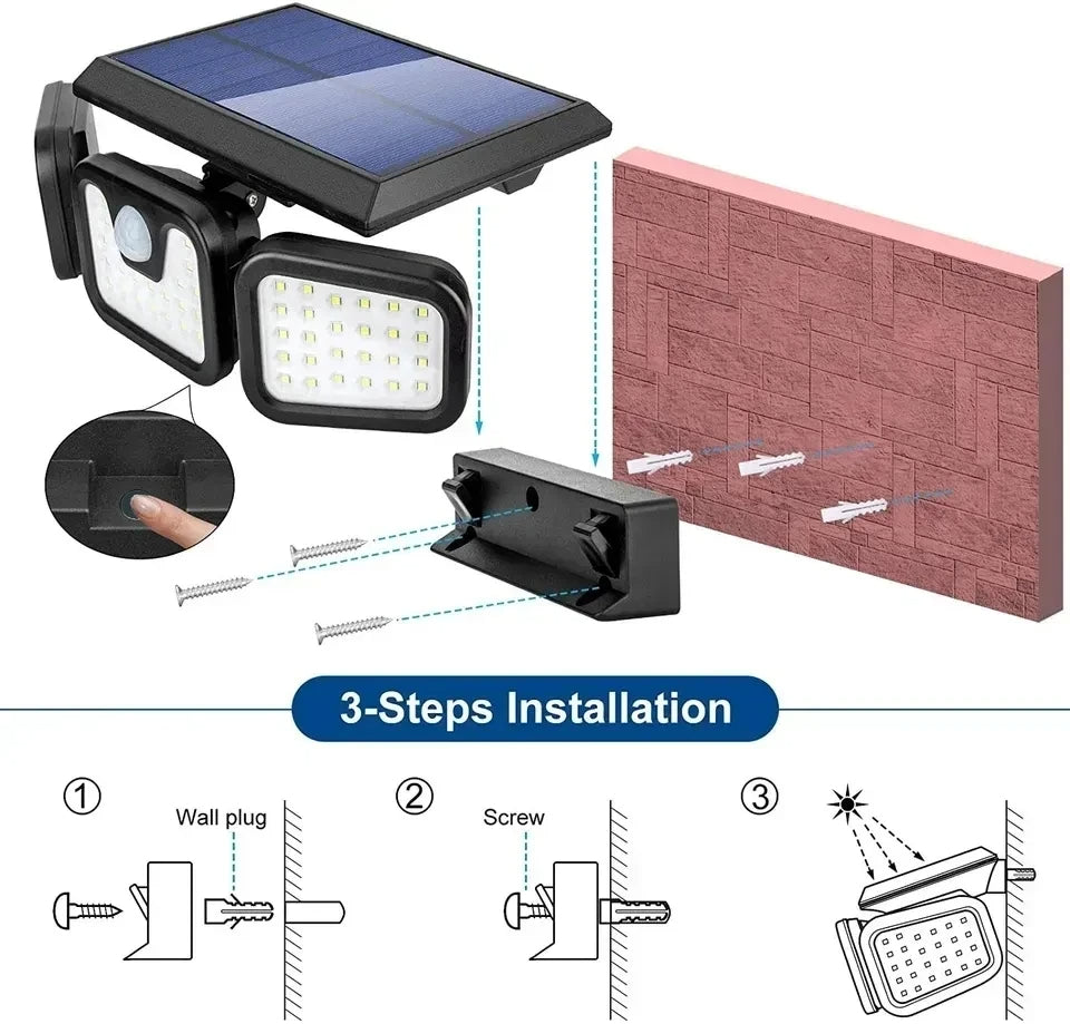 LAMPARA LED SOLARES CON SENSOR DE MOVIMIENTO