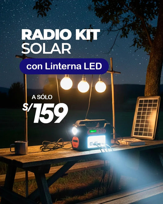 Radio Kit Solar con Linterna LED