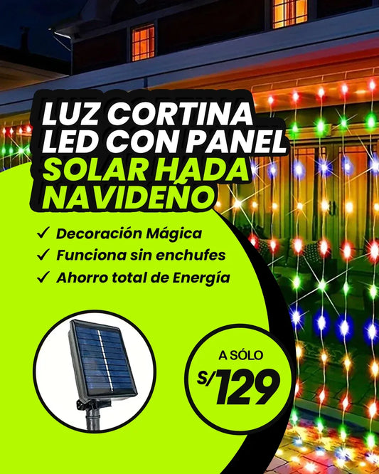 Luces Cortina con panel solar