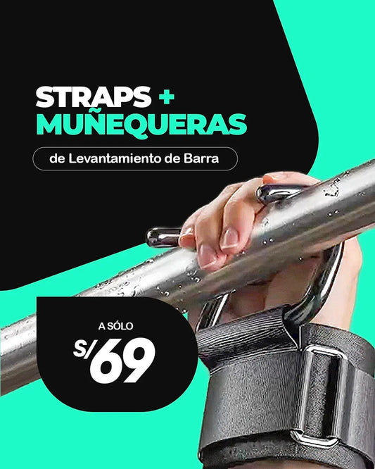 Straps + Muñequeras de Levantamiento de Barra