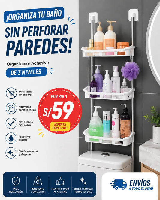ORGANIZADOR DE 3 NIVELES BAÑO