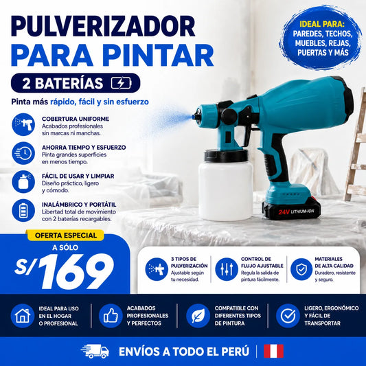 Pulverizador para pintar (2 Baterías)
