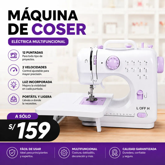 Máquina de Coser Eléctrica Multifuncional