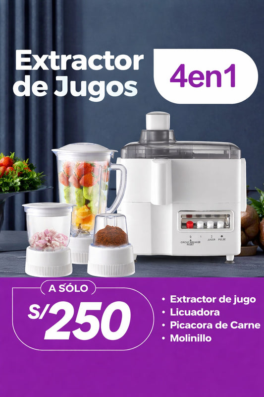 Extractor de Jugos 4en1 (Extractor, licuadora, picadora y molinillo)