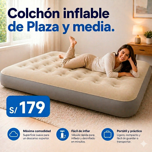 Colchón Inflable de Plaza y Media